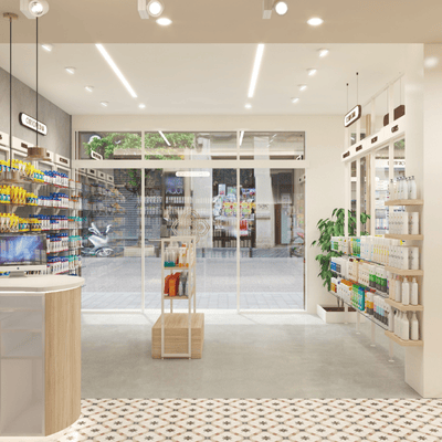 interior de farmacia la sinia